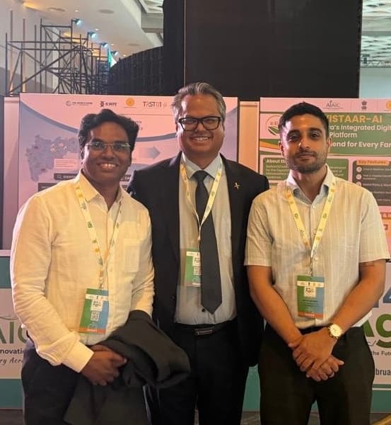 Muneender Jillella and Aditya Chhabra with the Chief Information and Digital Officer, Syngenta Group