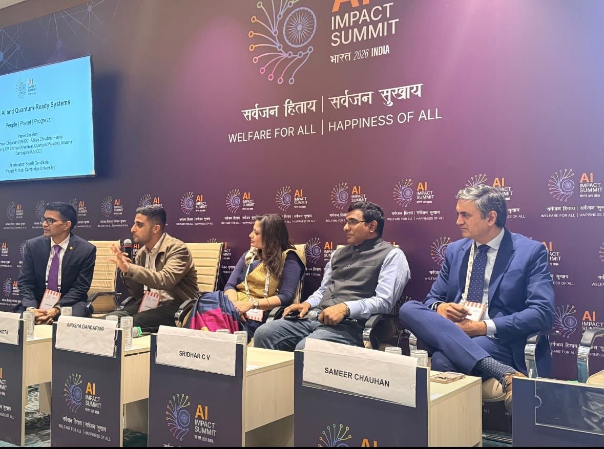 Full panel - Aditya Chhabra, Anusha Dandapani, C.V. Sridhar, and Sameer Chauhan at AI and Quantum-Ready Systems session