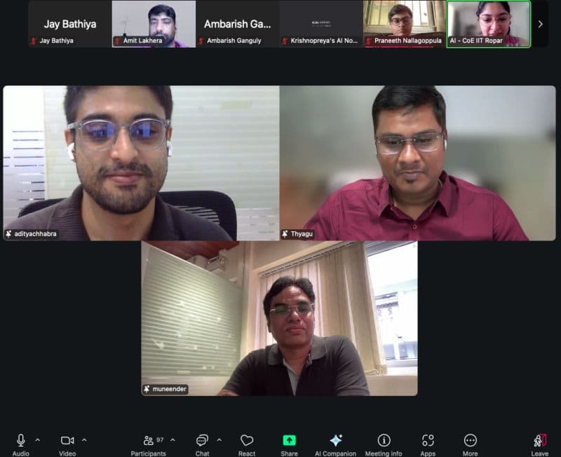 Virtual meeting with IIT Ropar AI CoE