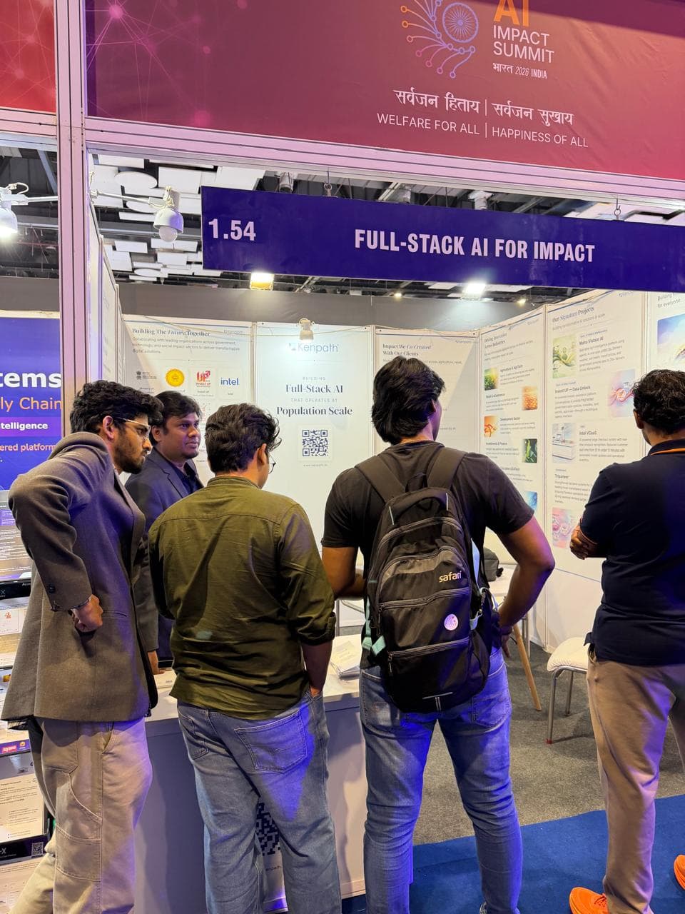 Visitors at Kenpath's Full-Stack AI for Impact booth, India AI Impact Summit 2026