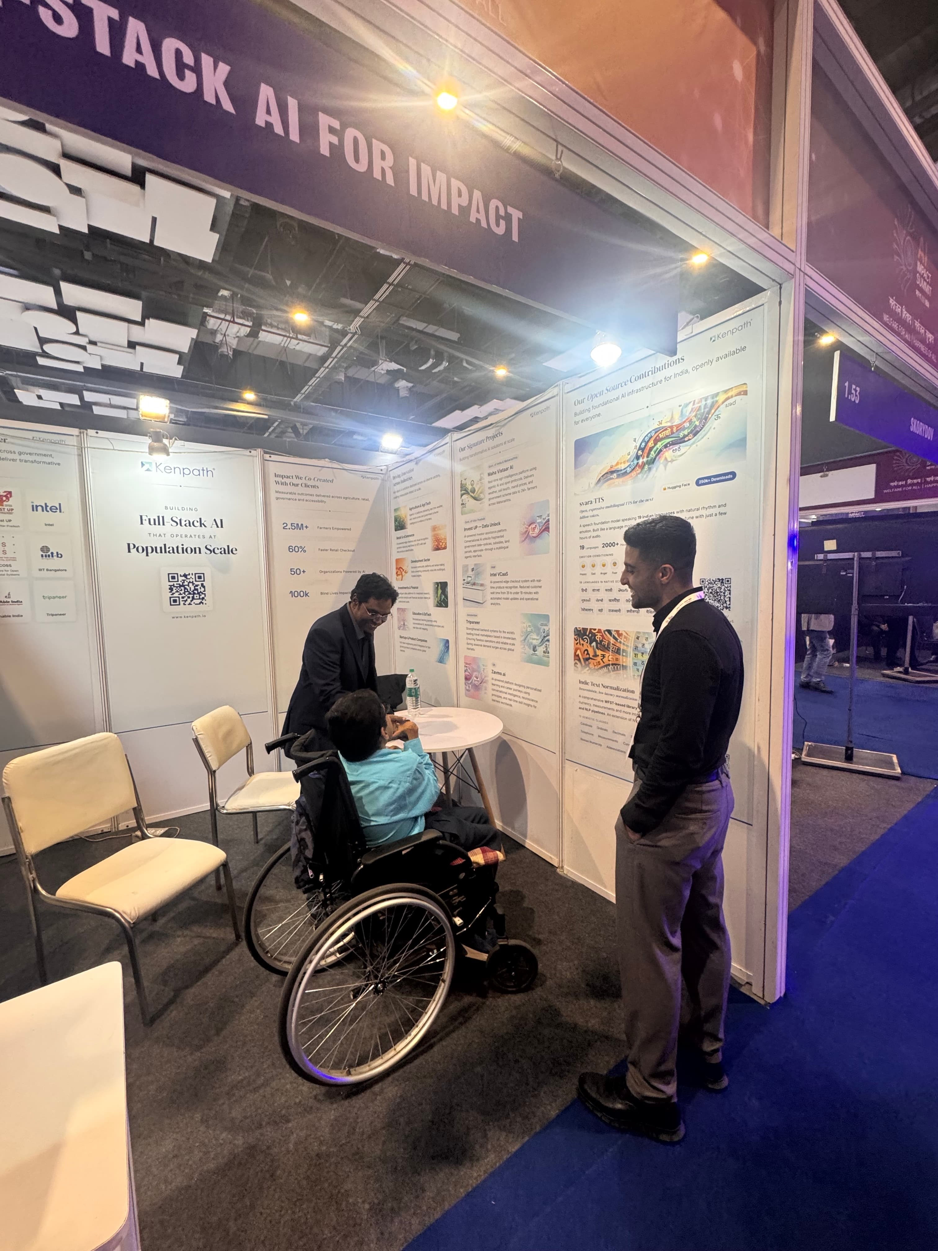 Sayomdeb Mukherjee visiting Kenpath's booth at India AI Impact Summit 2026